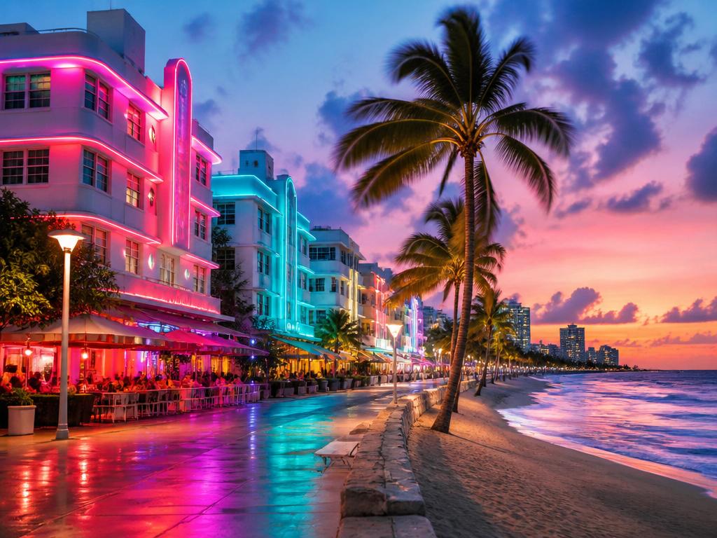 Art Deco hotels along Ocean Drive on the South Beach tour